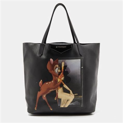 givenchy bambi shopper|GIVENCHY Black Bambi Print Coated Canvas and Leather .